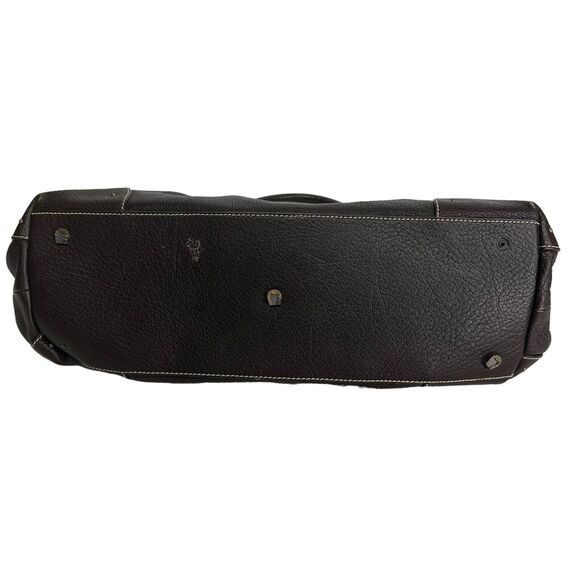 etienne aigner brown leather zip around flap large tote bag Purse - Picture 9 of 16